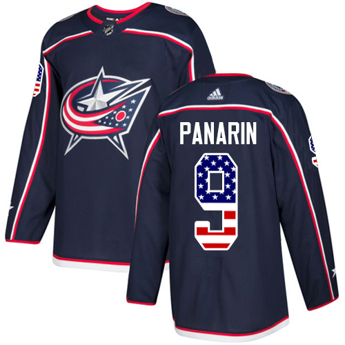 Adidas Blue Jackets #9 Artemi Panarin Navy Blue Home Authentic USA Flag Stitched Youth NHL Jersey